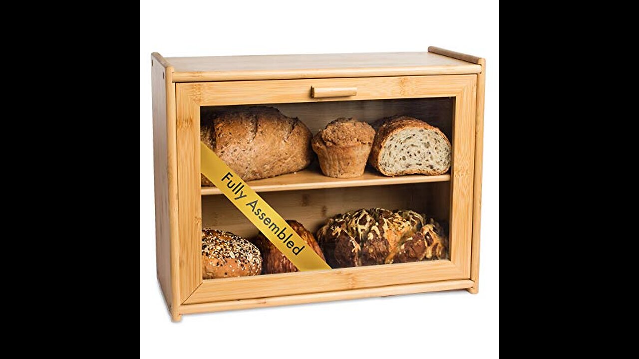 Extra Large White Farmhouse Bread Box for Kitchen Countertop - Breadbox Holder Fits 2+ Loaves -...