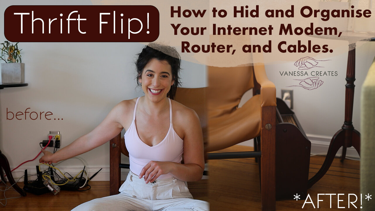 Thrift Flip! How to Hid and Organise Your Internet Modem, Router, and Cables.