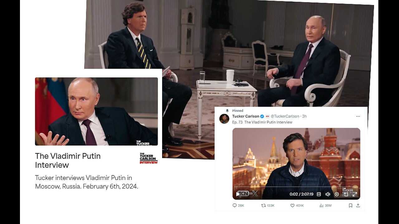 Tucker Carlsonin Vladimir Putin haastattelu suomeksi