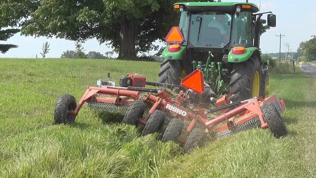 Beats The Pants Off A Weed Eater!! 10' Batwing Mowing Ditch Banks & Barn Lot