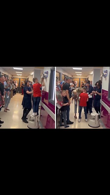 Young boy victoriously rings bell after 70 weeks of chemo