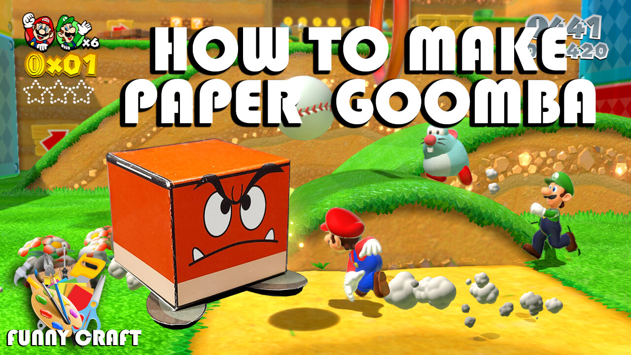 How to make a paper Goomba from Super Mario game | Как сделать бумажную модель Гумбы из Супер Марио