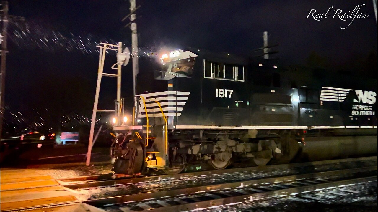 Norfolk Southern and Holiday Train Action After Dark - CPKC River Sub