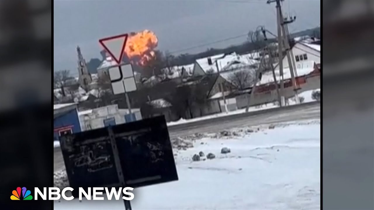 Eyewitness video shows Russian military transport plane crash near Ukraine