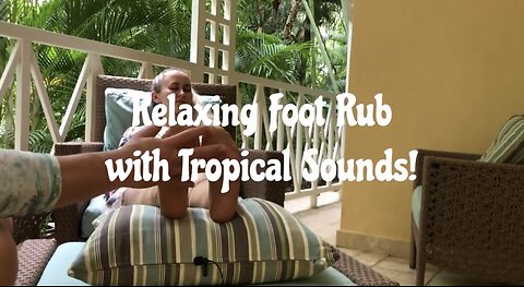 ASMR Relaxing Foot Scratch in Nylons with Tropical Sounds!