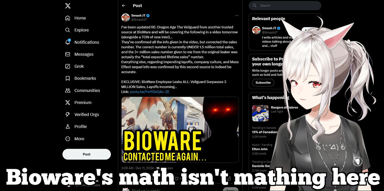 Bioware's is desperately trying to hide their failure! || Rev says desu react