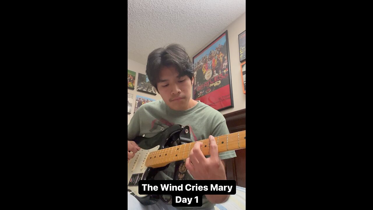 Guitar Novice learns The Wind Cries Mary Intro(Day 1)