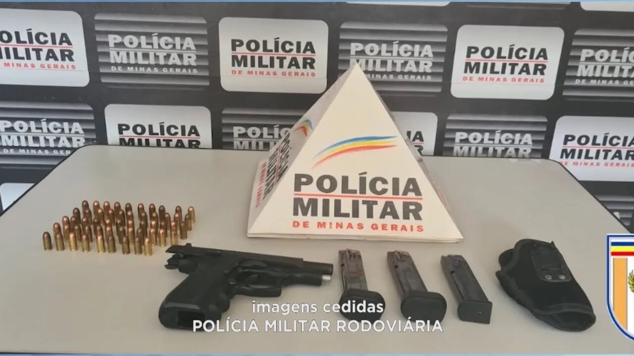 BR-474 em Taparuba: preso motorista que dirigia caminhonete por viajar com arma na cintura