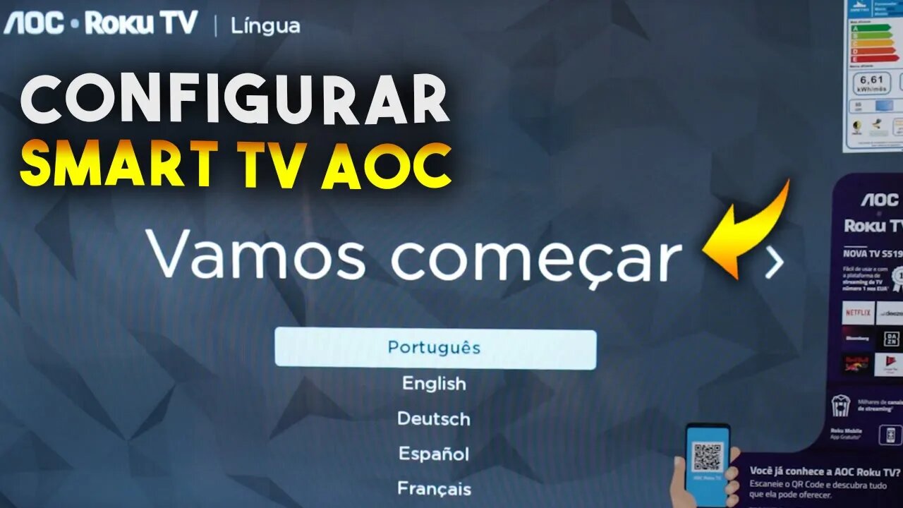 Como CONFIGURAR SMART TV AOC com SISTEMA ROKU TV