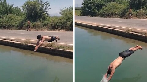 Man Dives Into The Creek | Unbelievable 😱😳