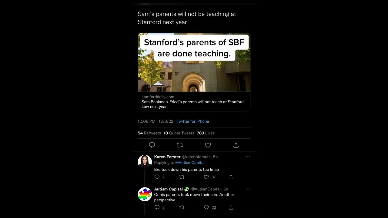Stanford’s parents of SBF are done teaching.
