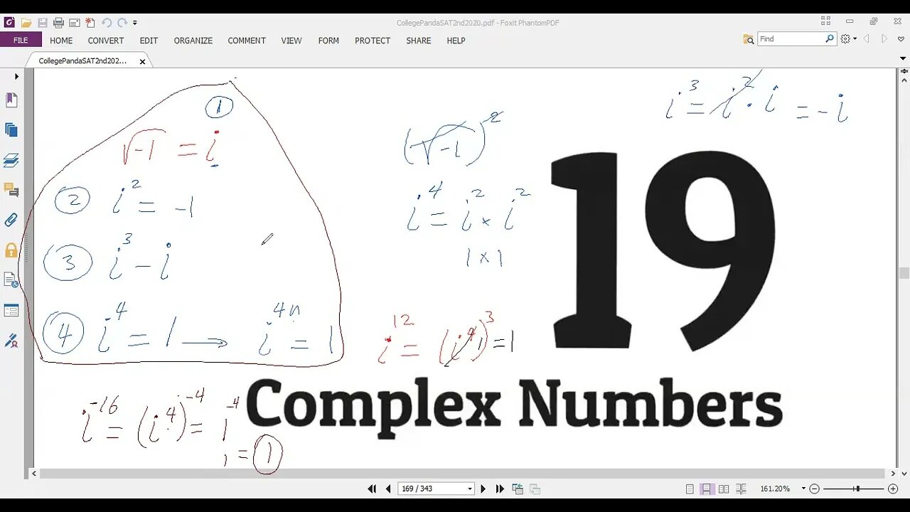 Chapter19 Part 1 (Complex Numbers: Q1 up to Q8) , #Panda #SAT Exercise 2nd Edition