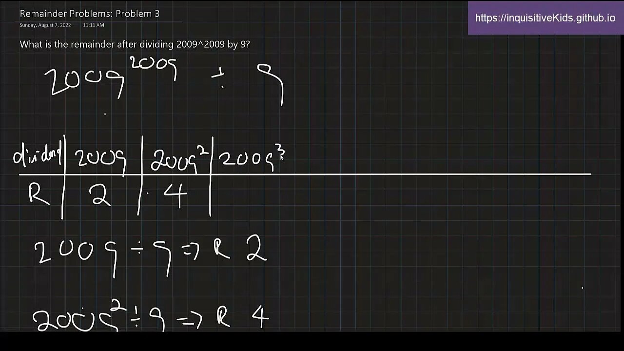 6th Grade Remainder Problems: Problem 3