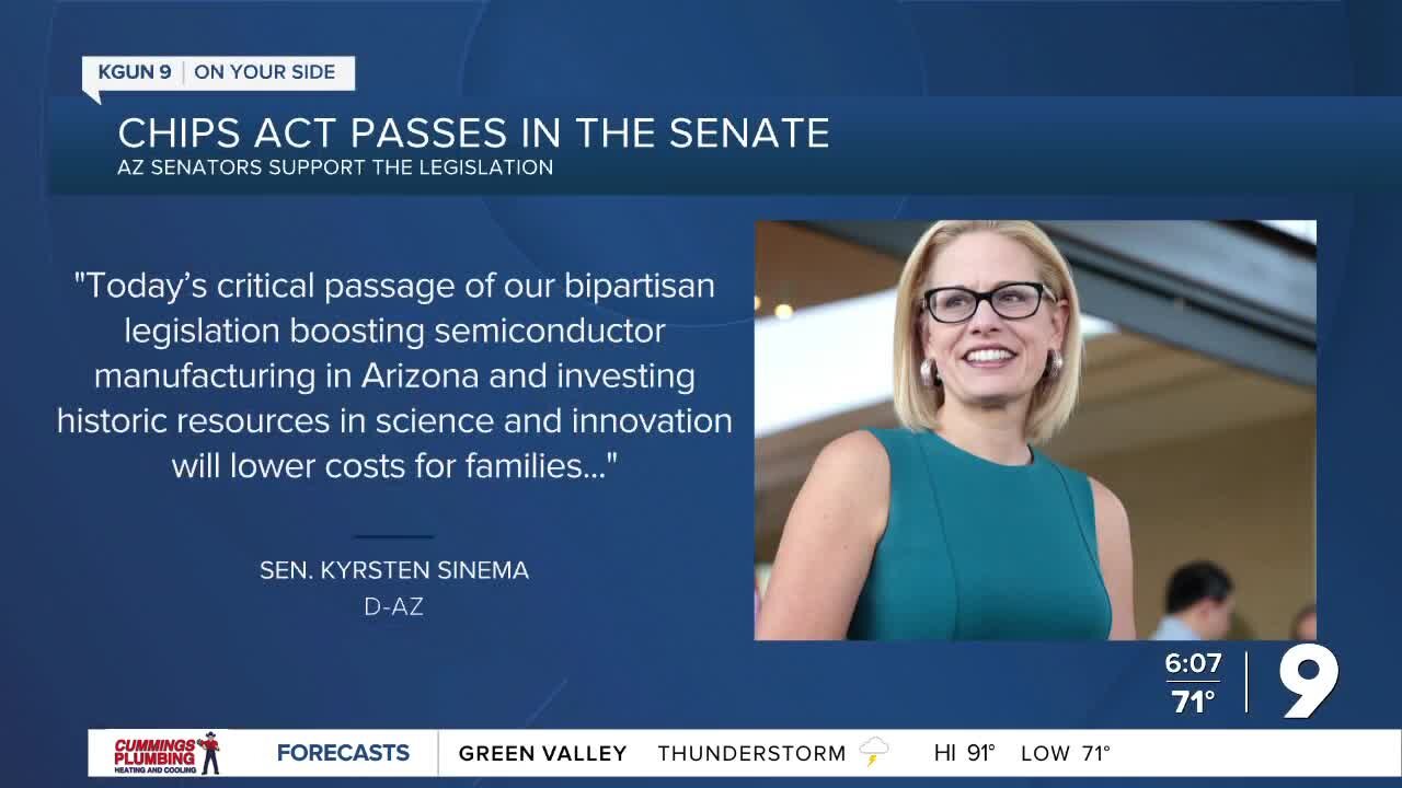 Sen. Kyrsten Sinema praises passage of Chips Act
