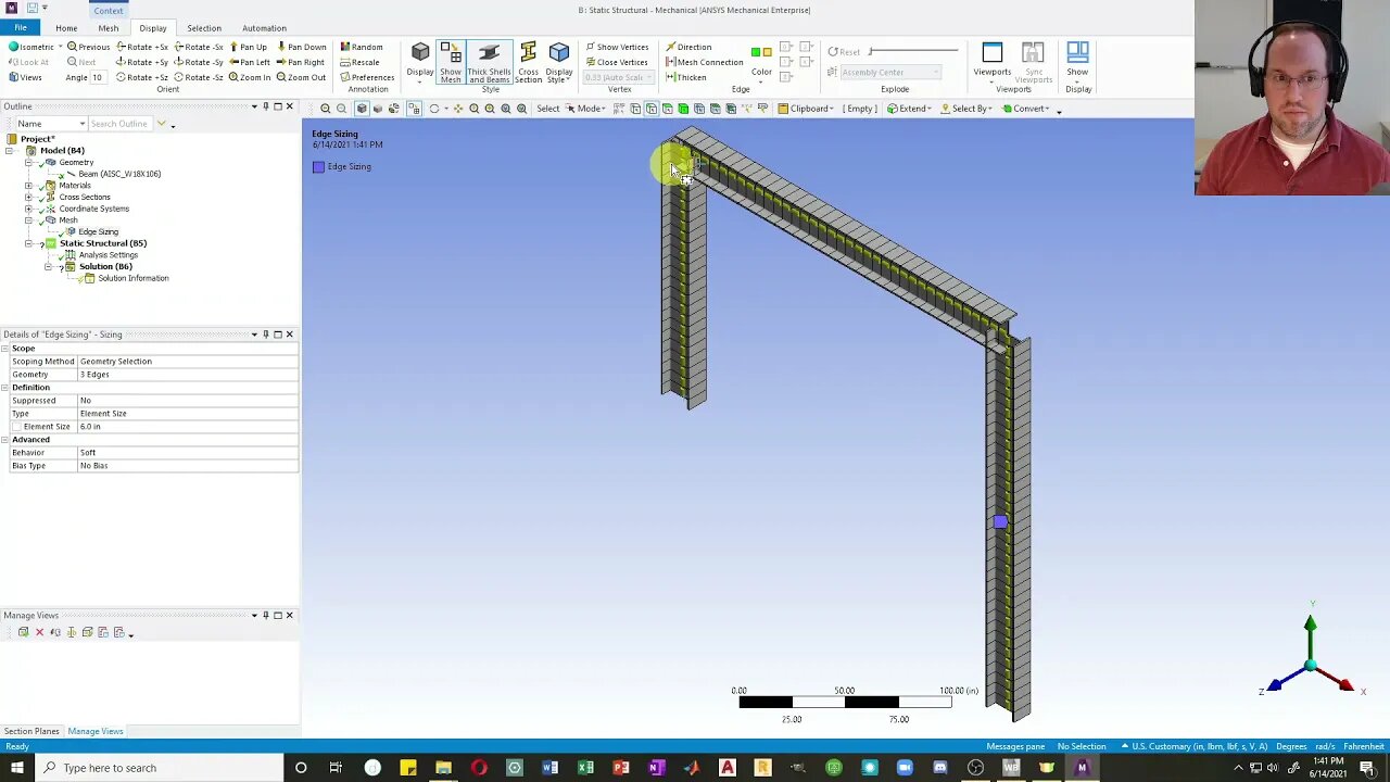 Frame Analysis - FEA using ANSYS - Lesson 4