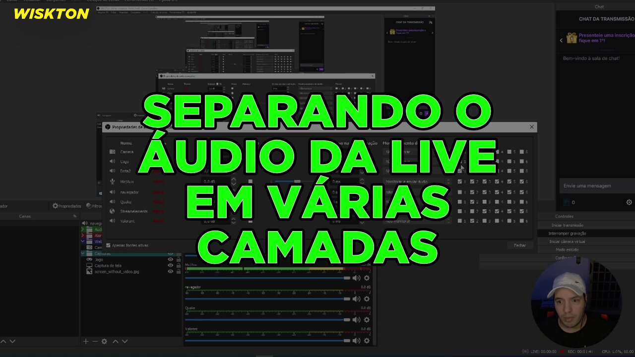 SEPARANDO O ÁUDIO DA LIVE EM VÁRIAS CAMADAS