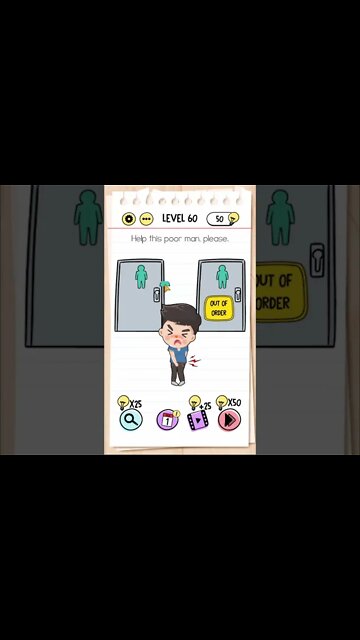 Brain Test Tricky Puzzles Level 60 Help this poor man, please.