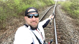 Livestream fishing from the train tracks!!