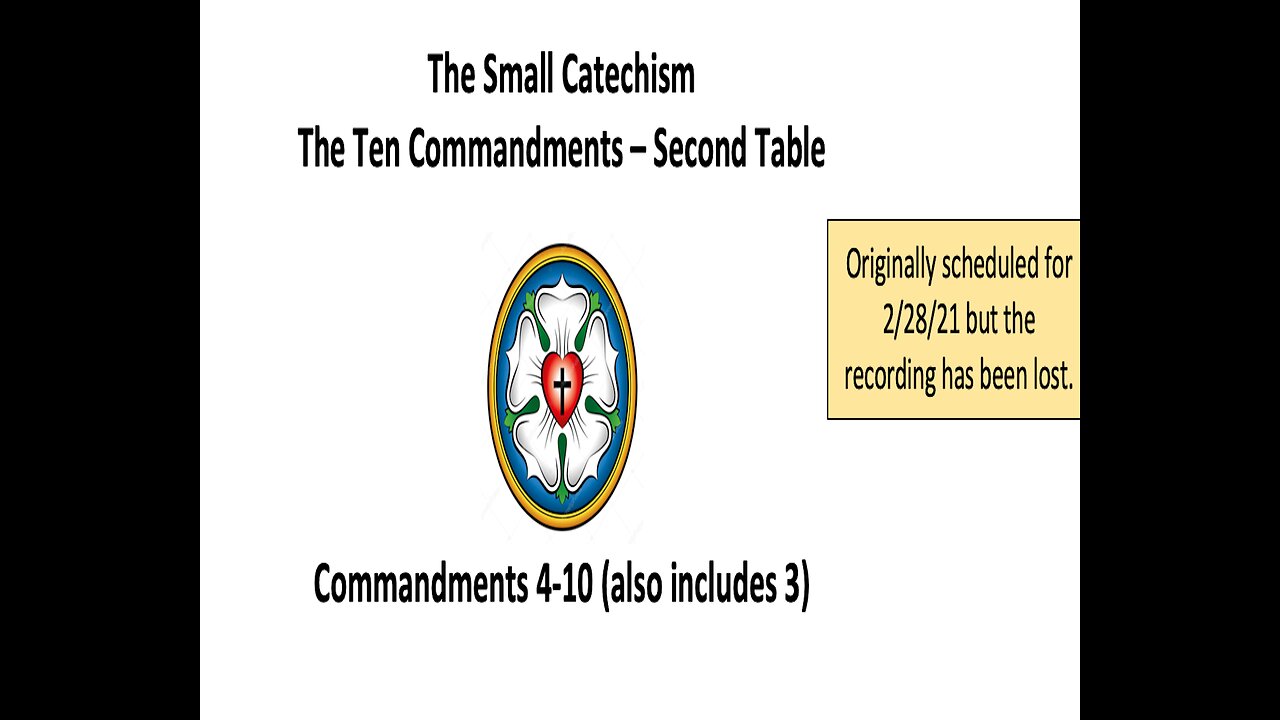 23-05-25 Sunday Elective - Small Catechism - Law Table 2