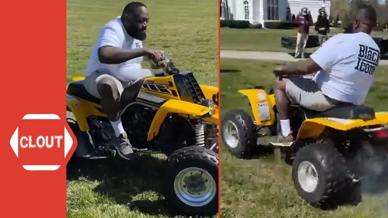 Rick Ross Rides Quad Bike Around His Estate!