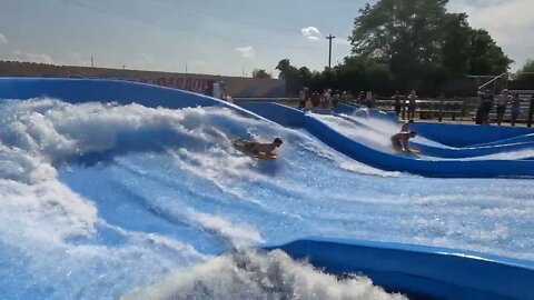 he is learning at Soak City, Kings Island