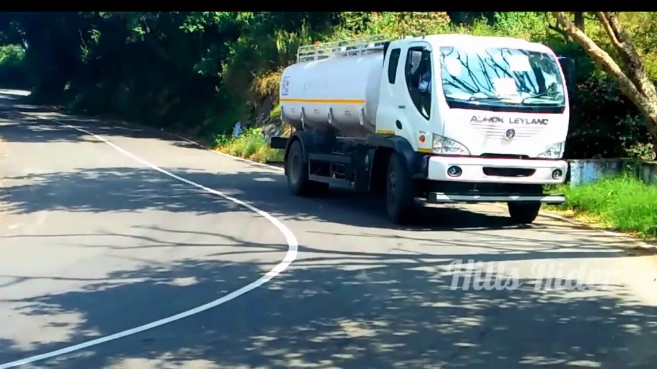 Ashok Leyland Tanker Lorry Turning on Valparai Hills Hairpin Bend Pollachi roaf