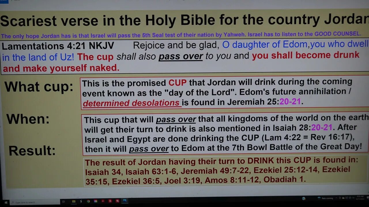 Scariest verse in the Holy Bible for the country of Jordan