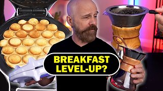 Testing 2 Breakfast Gadgets: Bubble Waffle Maker & Pour Over Coffee!