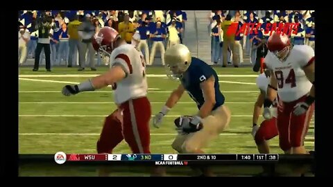 NCAA Football 10 Notre Dame Dynasty Year 1 Week 9 WSU Cougars Vs Notre Dame🤔😳