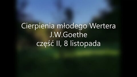 Cierpienia młodego Wertera - J.W.Goethe część II, 8 listopada