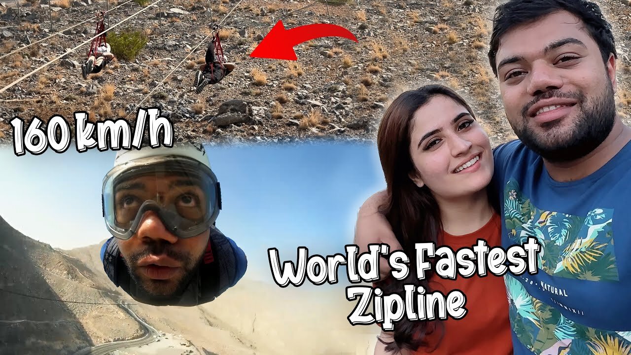 Ducky bahi | PAKISTANI in DUBAI riding world fastest zip line 160km\h speed