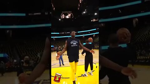 Jaren Jackson Jr Pre-Game Warm-up with Half court Trey!