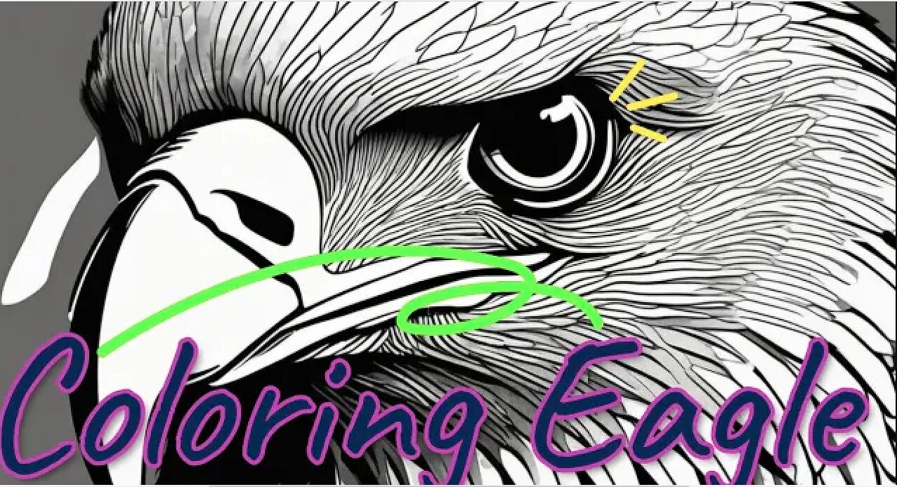 Coloring Eagle With Printable PDF(ORIGINAL ASMR)