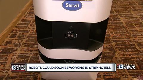 'Servii' the robot could soon be delivering room service on the Las Vegas Strip
