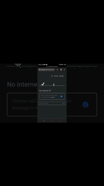 T-Rex Dino Game in One Minute. Watch on Google Chrome Browser on Android Phone Fun Game