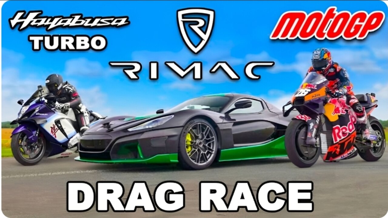 MotoGP Bike v Rimac Nevera v Turbo Hayabusa🥶_ DRAG RACE