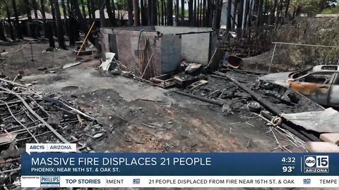 Massive Phoenix house fire displaces 21 people