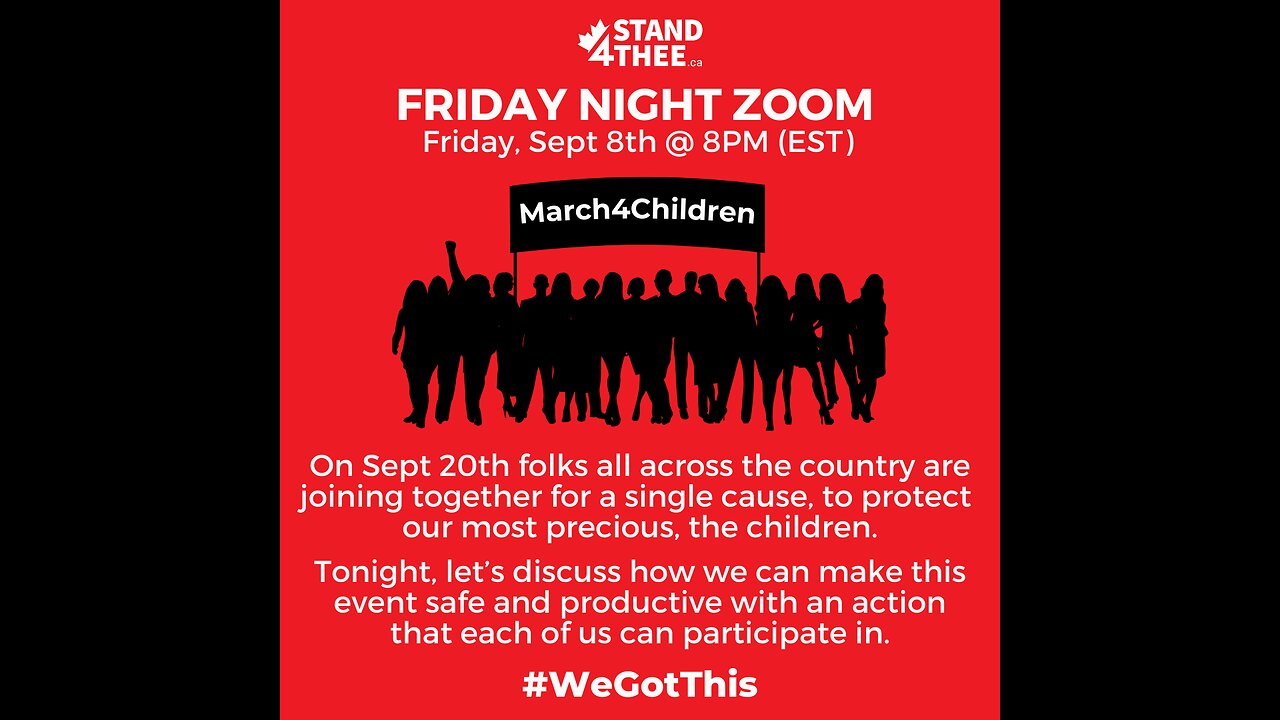 Stand4THEE Friday Night Zoom Sept 9 2023 - Million March 4 Children