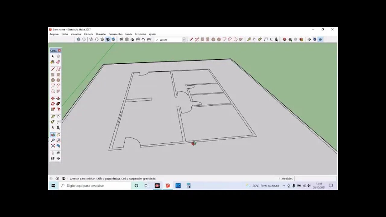 planta baixa tutorial completono sktchup