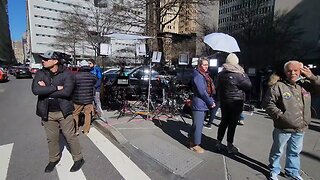 Massive media presence outside Manhattan criminal court