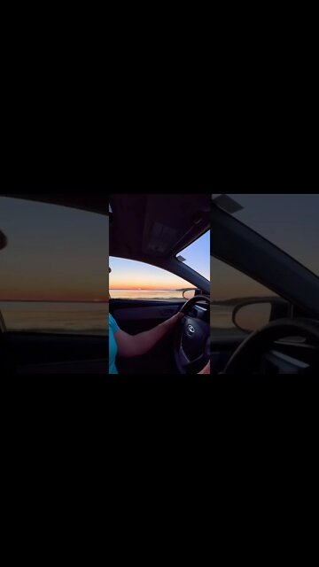 Driving by a Sunset near Confederation Bridge