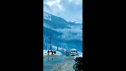 Mountain scenes the beautiful nature with ice