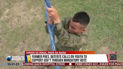 Former Pres. Duterte calls on youth to support gov't through mandatory ROTC