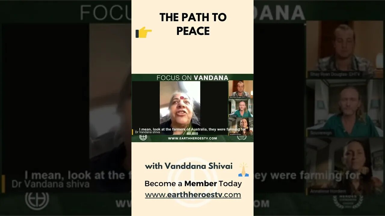 The Path to Peace #shorts #ehtv #truth #vandana #shiva #path #peace