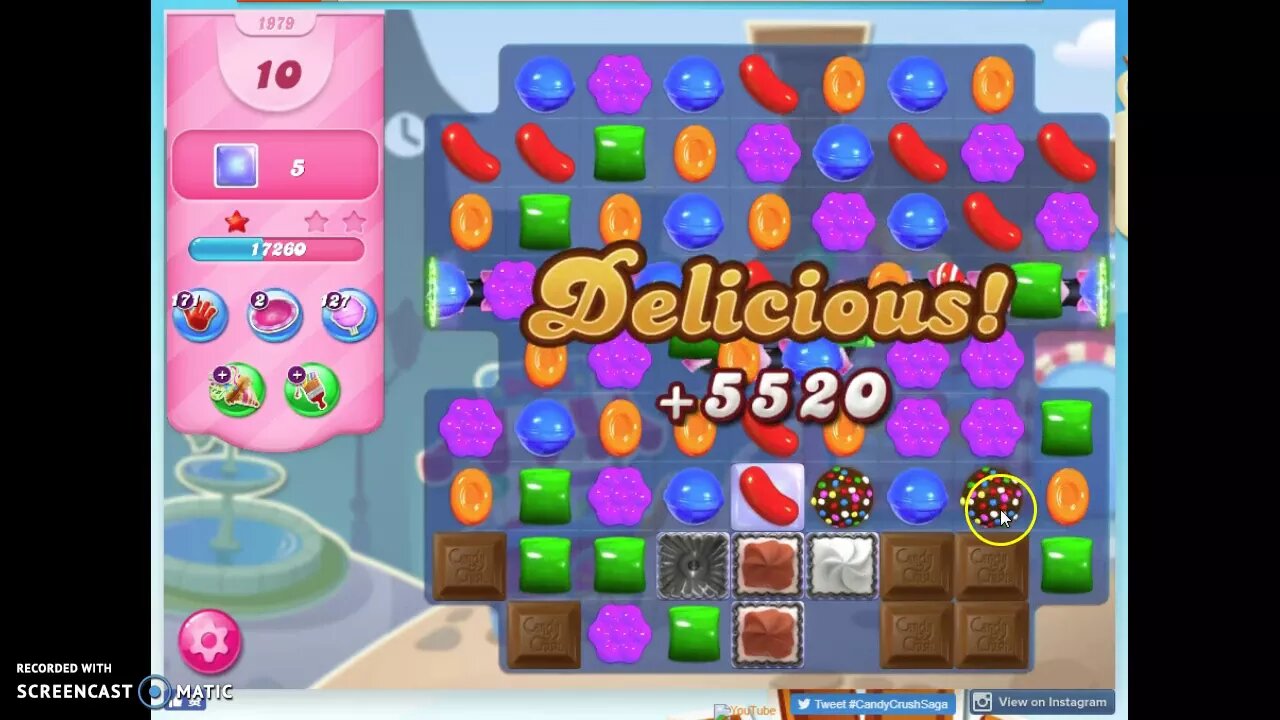 Candy Crush Level 1979 Audio Talkthrough, 3 Stars 0 Boosters