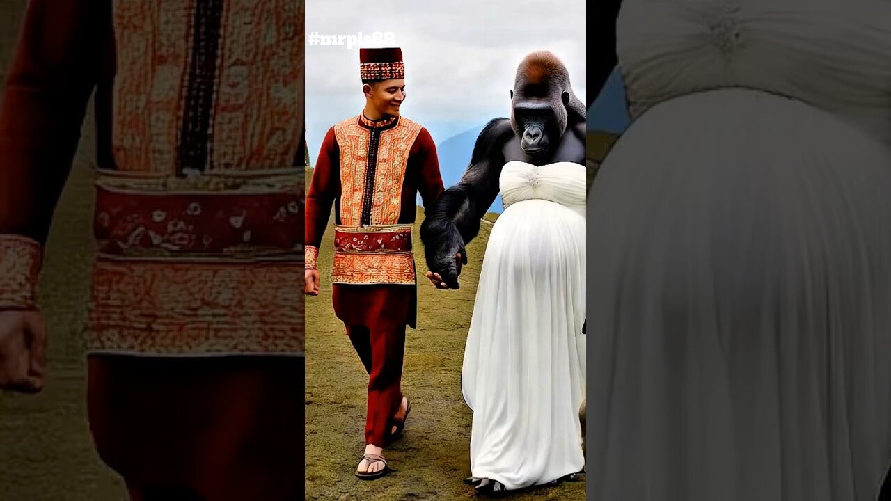 Gorilla Wearing Wedding Dress Causes Stir In Village #nature #animals #explore #happy #love #funny