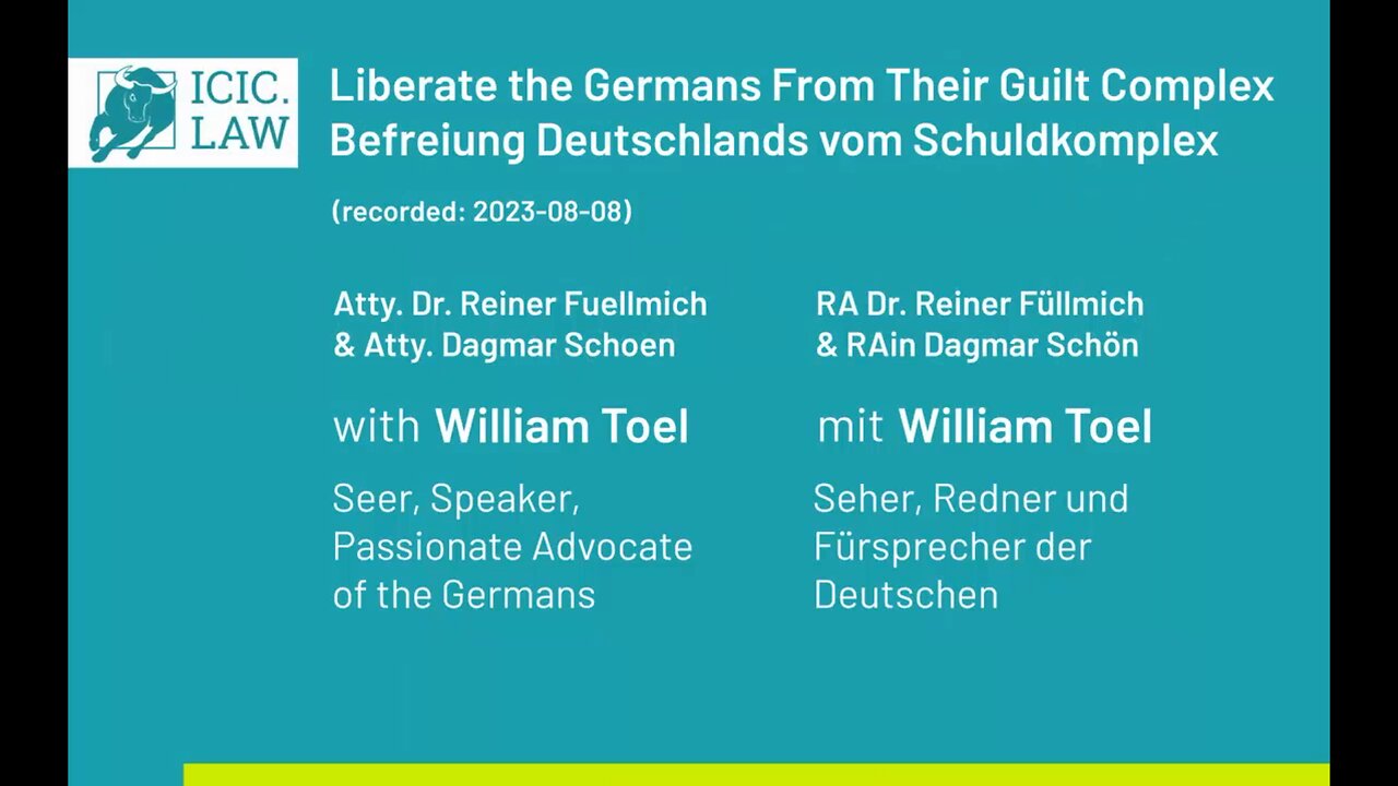 William Toel – Liberate Germans From Guilt Complex
