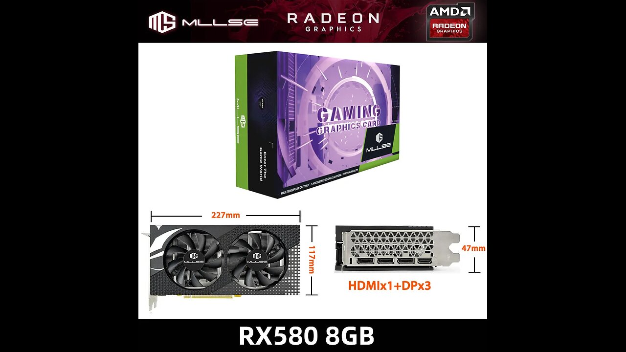 AMD Radeon RX 580 8GB 2048SP Graphics Card