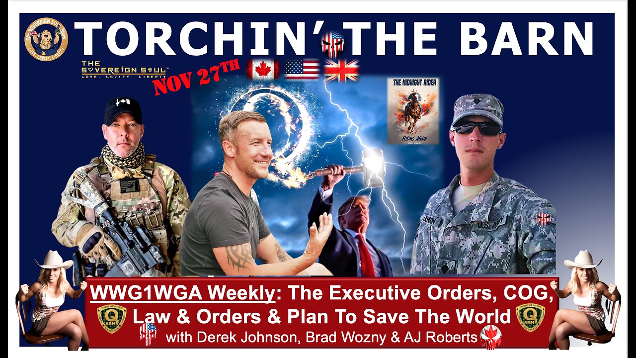 WWG1WGA! MAGA Torches Cabal Barn, Wiping out Deep State Rats. Derek Johnson, Brad Wozny, AJ Roberts