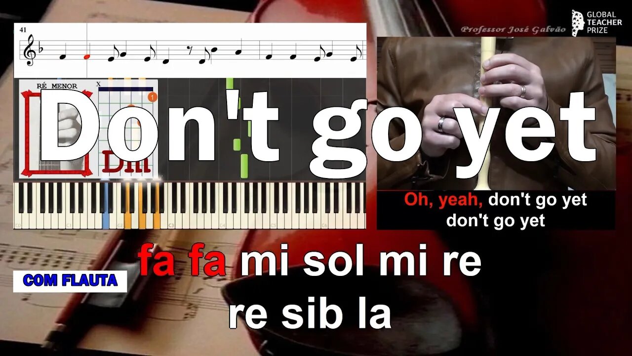 Don't go yet Camila Cabello Notas Flauta Acordes Guitarra Piano Educação Musical José Galvão CVG